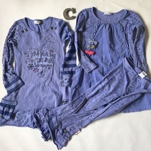 Naartjie 3 piece outfit bundle purple 4-5 years